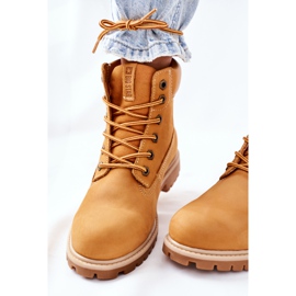Botas femininas de couro para caminhada Big Star II274447 Camel castanho 1
