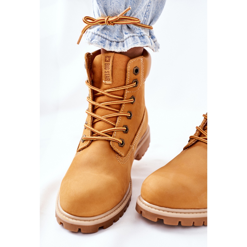 Botas femininas de couro para caminhada Big Star II274447 Camel marrom 1
