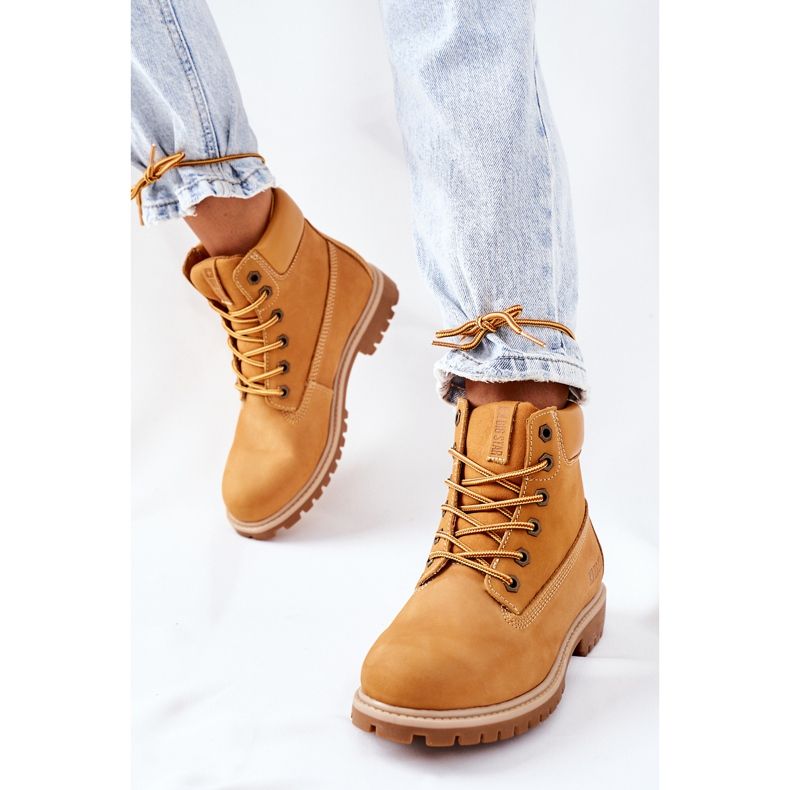 Botas femininas de couro para caminhada Big Star II274447 Camel marrom 2