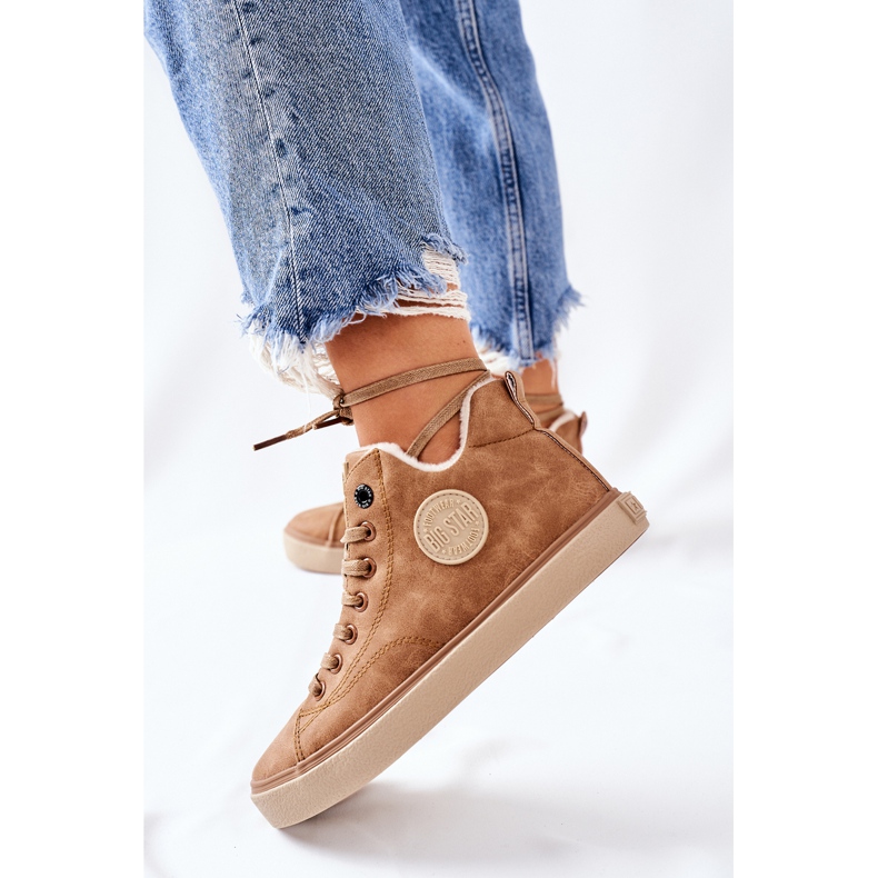 Tênis com isolamento de couro Big Star II274149 Camel marrom 2