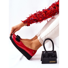 Bailarinas de couro na plataforma Maciejka 05062-08 Vermelho preto 1