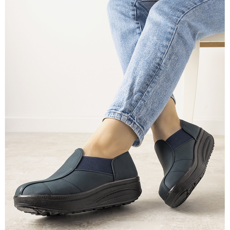 Sapatos azul marinho com sola alta Spike 1 Sapatos azul marinho com sola alta Spike 1