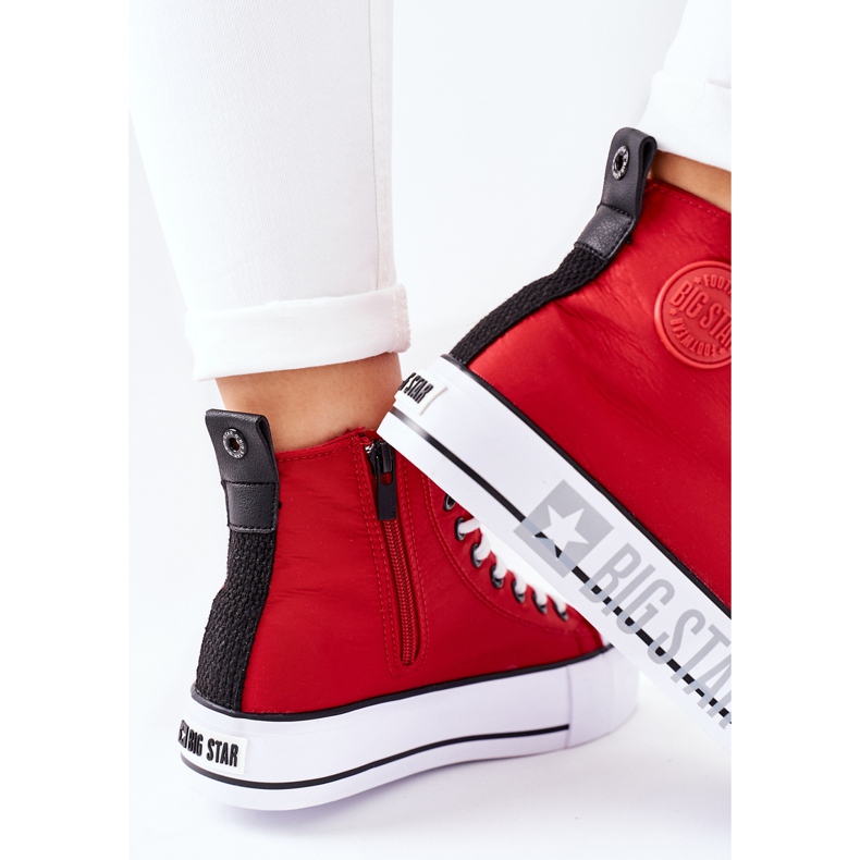 Tênis de cano alto na plataforma vermelha Big Star II274018 vermelho 1