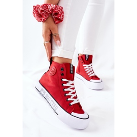 Tênis de cano alto na plataforma vermelha Big Star II274018 vermelho 2