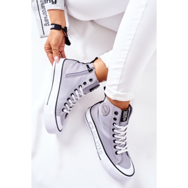 Tênis de cano alto na plataforma cinza Big Star II274016 1