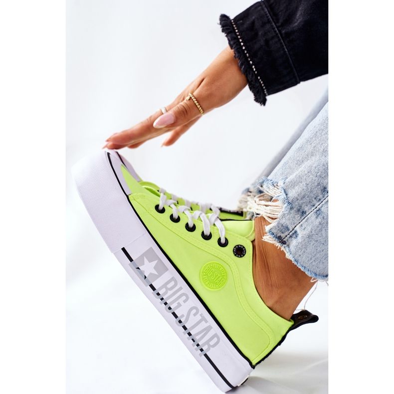 Tênis na plataforma Big Star II274022 Neon Yellow amarelo 1