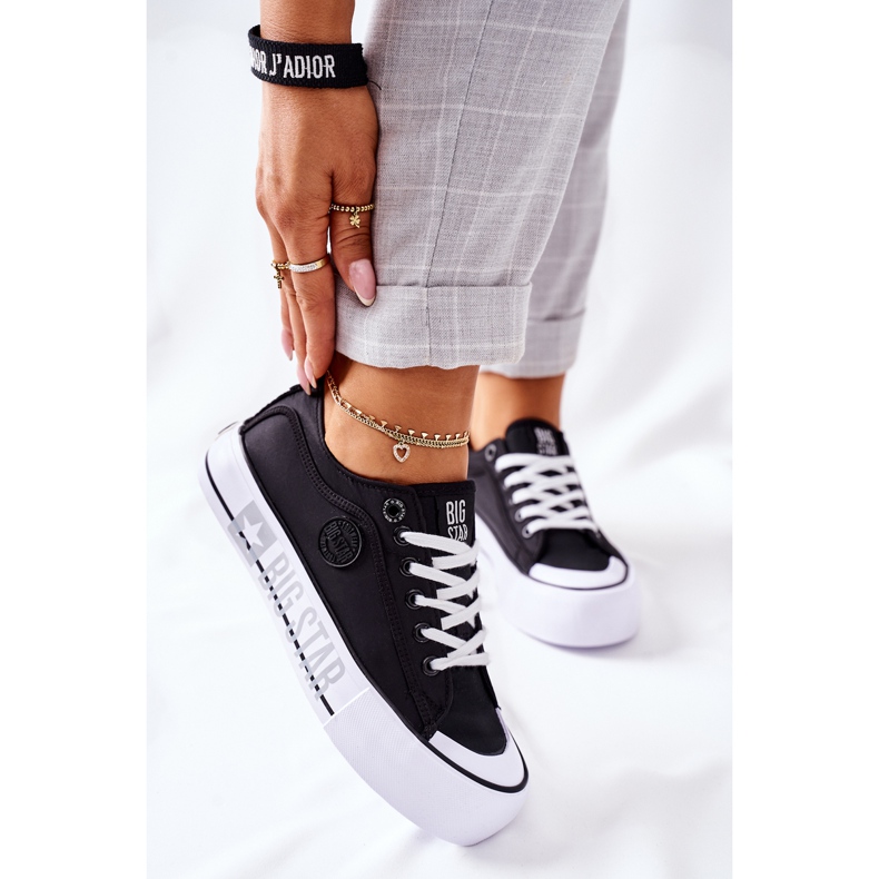 Tênis na plataforma preta da Big Star II274019 preto 2