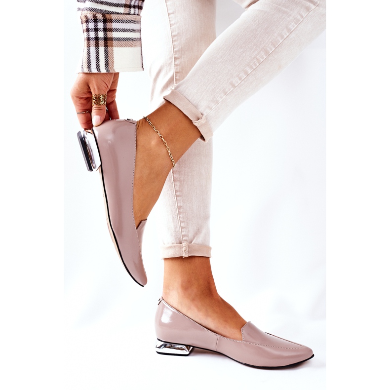 Mocassins com salto de prata Laura Messi 2013 Cappuccino multicolorido 2 Mocassins com salto de prata Laura Messi 2013 Cappuccino multicolorido 2