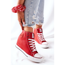 Tênis de couro On Wedge Cross Jeans II2R4026 Vermelho 1