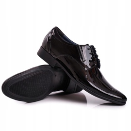 Bednarek Polish Shoes Chinelos masculinos de couro lacado preto 1