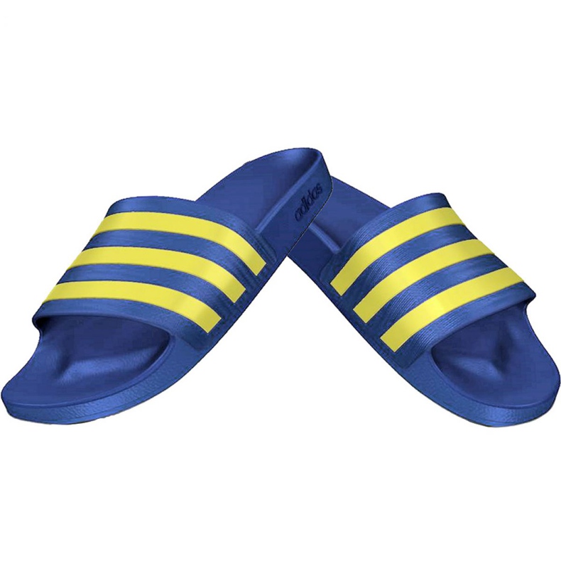 Chinelos Adidas Adilette Aqua EG1759 azul amarelo 1