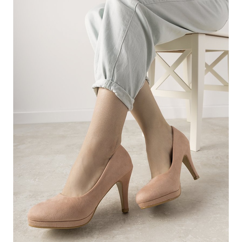 Sapatos rosa em salto agulha Marino 1