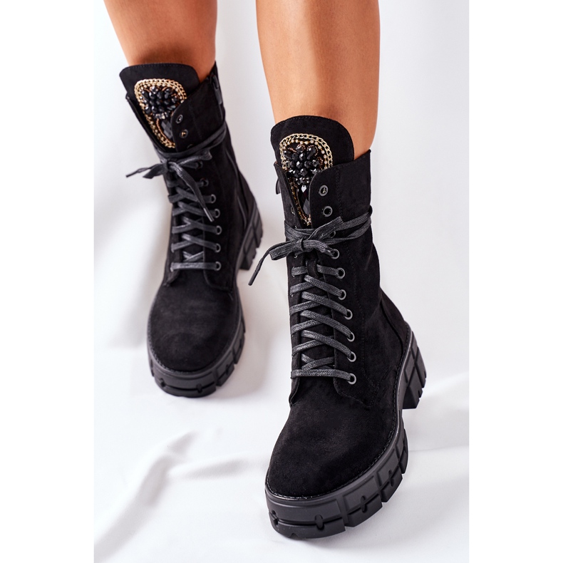 PS1 Trabalhadores Quentes de Camurça Com Pedras Black Hadley preto 2