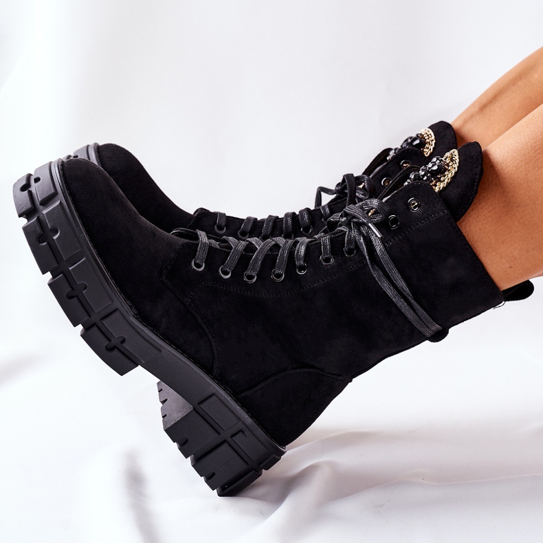 PS1 Trabalhadores Quentes de Camurça Com Pedras Black Hadley preto 1