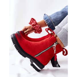 PS1 Botas Quentes Cortona Vermelha Com Zíper vermelho 1