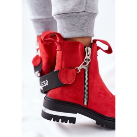 PS1 Botas Quentes Cortona Vermelha Com Zíper vermelho 2