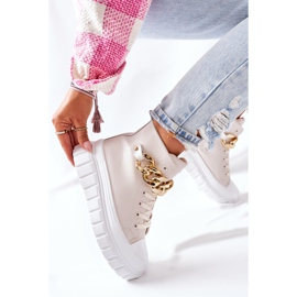 PB1 Tênis de cano alto na plataforma La Rocca Beige bege 2