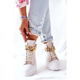 PB1 Tênis de cano alto na plataforma La Rocca Beige bege 1