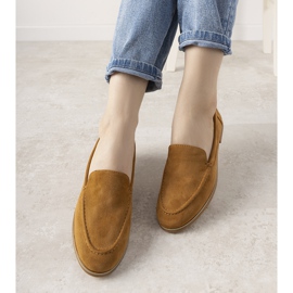 Mocassins de camelo de salto plano no centro castanho 1