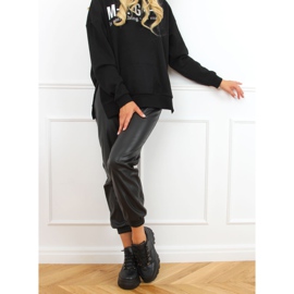 Sapatos esportivos pretos de sola alta 6291 Preto 1