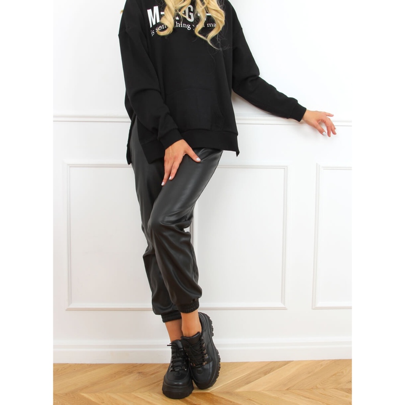 Sapatos esportivos pretos de sola alta 6291 Preto 1