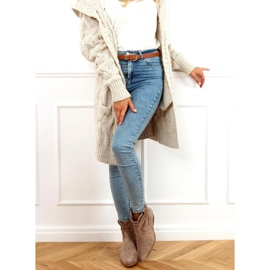 Botas de cowboy femininas bege 99-65 Taupe 1