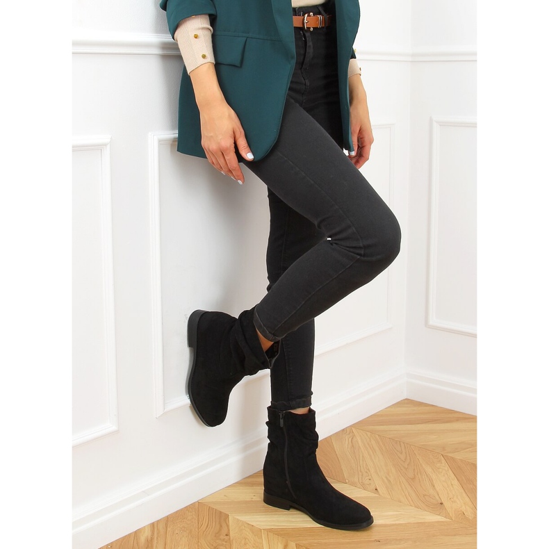 Botas pretas com salto oculto D7568 Pretas preto 2