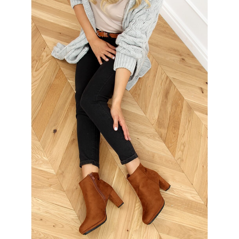 Camel F049 Botas camelo de salto alto castanho 2