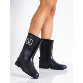 SHELOVET Botas Wellington com decoração preto 1
