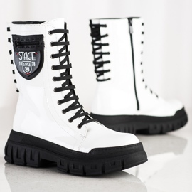 SHELOVET Botas brancas na plataforma branco 1