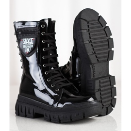 SHELOVET Botas pretas no pltform preto 2