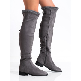 M.Daszyński Botas altas casuais cinza 2