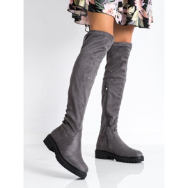M.Daszyński Botas com salto cinza 1