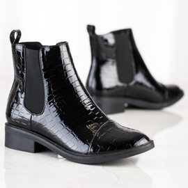 Goodin Botas Jodhpur lacadas Estampa de cobra preto 1