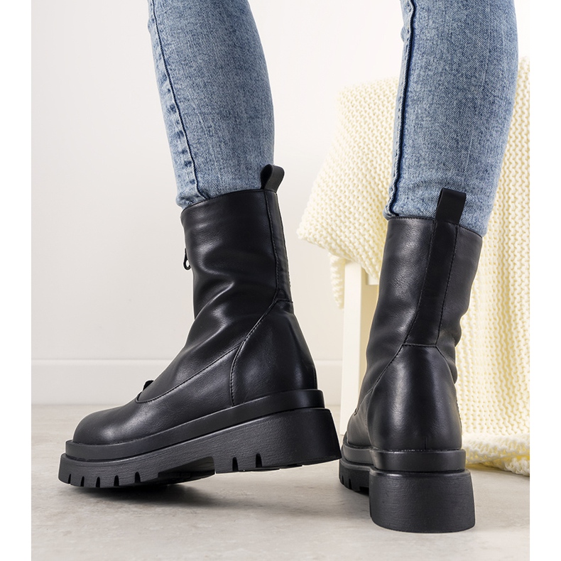 Botas pretas com sola alta Cowber preto 1