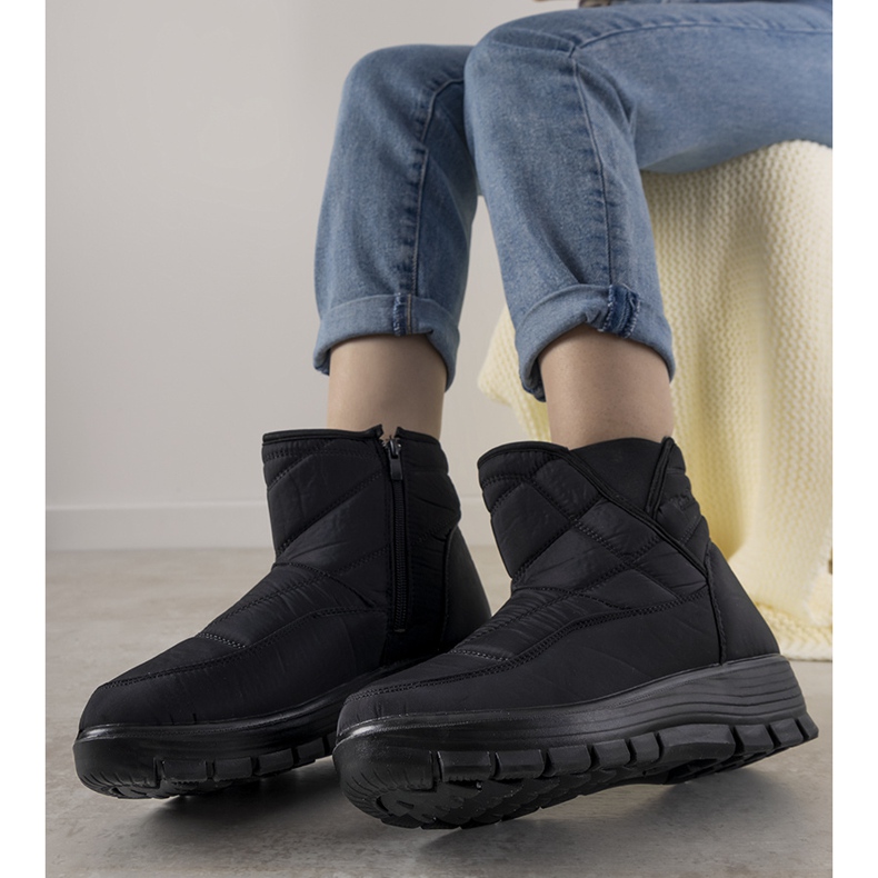 Botas de neve femininas negras da Trens preto 1