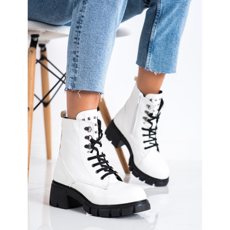 SHELOVET Trabalhadores elegantes com pregos branco 2