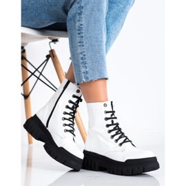 SHELOVET Botas quentes com couro ecológico branco 1