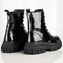 SHELOVET Botas quentes com couro ecológico preto 1