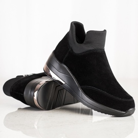 Filippo Tênis de couro com zíper preto 1