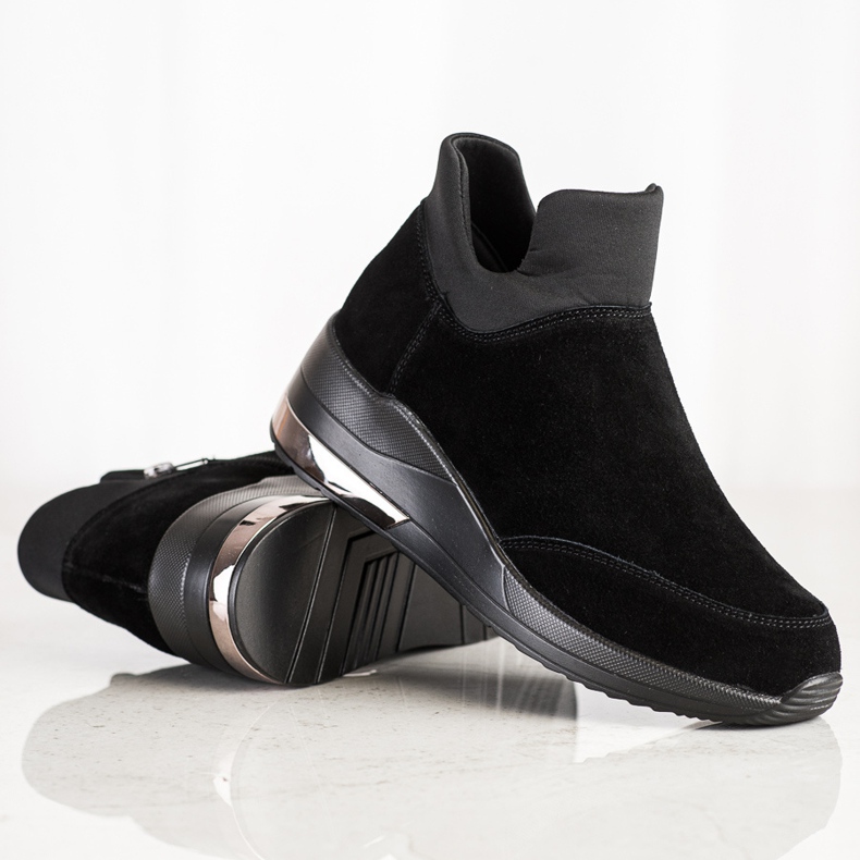 Filippo Tênis de couro com zíper preto 1