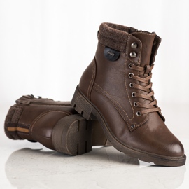 SHELOVET Botas com cordões quentes marrom 1