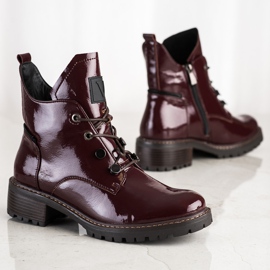 Botas VINCEZA marrons confortáveis vermelho 2