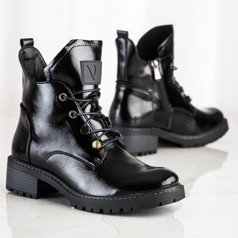 Botas pretas confortáveis ​​VINCEZA preto 1