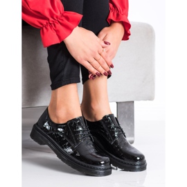 Filippo Sapatos de couro com estampa de cobra preto 2