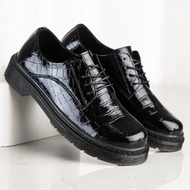 Filippo Sapatos de couro com estampa de cobra preto 1