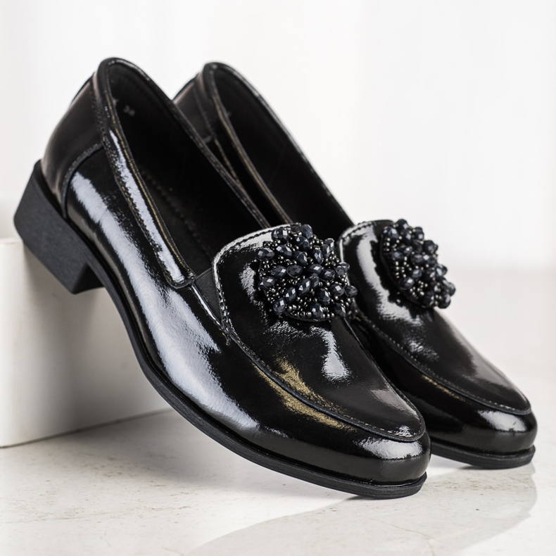Filippo Sapatos de couro com enfeite preto 1 Filippo Sapatos de couro com enfeite preto 1