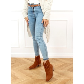 Botas de salto baixo camelo Z1165 Camel marrom 2
