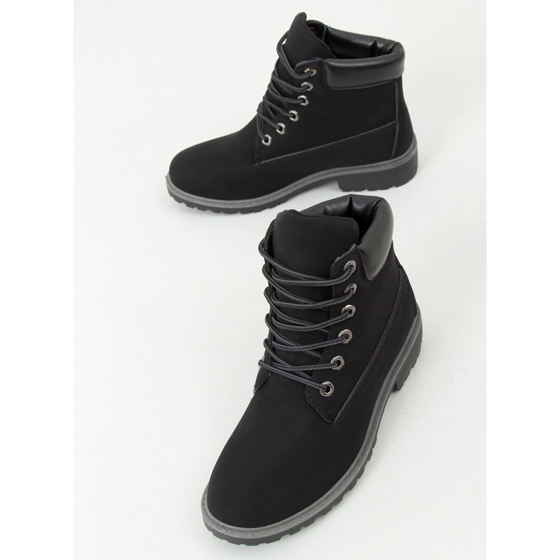 Botas de madeira pretas femininas F662 pretas preto 1