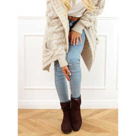 Botas rasas com borlas marrons B0-330 Marrom 1